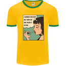 Woman Is Only Helpless Female Empowerment Mens White Ringer T-Shirt Gold/Green