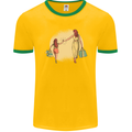 Mum and Daughter Shopping Mens Ringer T-Shirt FotL Gold/Green