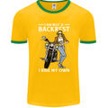 Not a Backrest Female Motorcycle Biker Mens Ringer T-Shirt FotL Gold/Green