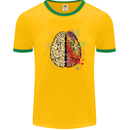 Science vs Artistic Brain Art IQ Physics Mens Ringer T-Shirt FotL Gold/Green