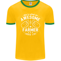 This Is What an Awesome Farmer Looks Like Mens Ringer T-Shirt FotL Gold/Green