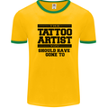 The Tattoo Artist You Should Have Gone to Mens White Ringer T-Shirt Gold/Green