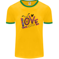 Love Cycling Funny Bicycle Bike Mens White Ringer T-Shirt Gold/Green