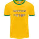 Lousy Father's Day Funny Dad Daddy Papa Mens Ringer T-Shirt FotL Gold/Green