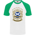 All Men Are Born Equal Scotland Scottish Mens S/S Baseball T-Shirt White/Green
