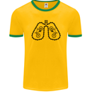 Bicycle Lungs Funny Cycling Bike Cyclist Mens Ringer T-Shirt FotL Gold/Green
