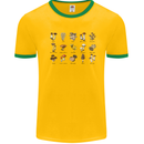 Mushroom Species Foraging Mycology Mens Ringer T-Shirt Gold/Green