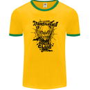 Vampires Transilvania Social Club Halloween Mens Ringer T-Shirt FotL Gold/Green