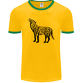 Wolf Tree Animal Ecology Mens Ringer T-Shirt FotL Gold/Green