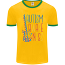 Autism Awareness Guitar Guitarist Mens Ringer T-Shirt FotL Gold/Green