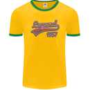 Legend Since 66th Birthday 1957 Mens Ringer T-Shirt FotL Gold/Green