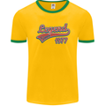 Legend Since 46th Birthday 1977 Mens Ringer T-Shirt FotL Gold/Green