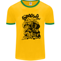 It's Foraging Time Funny Forager Mens White Ringer T-Shirt Gold/Green