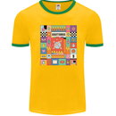 Vibrant Sagittarius Star Sign Zodiac Mens Ringer T-Shirt FotL Gold/Green