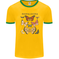 Rhopalocera Butterfies Butterfly Mens White Ringer T-Shirt Gold/Green