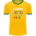 Autism Teacher I Teach Awesome Kid Autistic Mens Ringer T-Shirt FotL Gold/Green