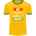 Eat Sleep DJ Repeat DJing Music Mens Ringer T-Shirt FotL Gold/Green