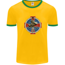 Non Nobis St. George Mens White Ringer T-Shirt Gold/Green