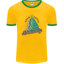 Books Only Christmas Tree Funny Bookworm Mens Ringer T-Shirt FotL Gold/Green