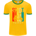Scoot Life Scooter Motorcycle Mens Ringer T-Shirt FotL Gold/Green