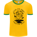 Lose My Mind Funny Magic Mushrooms Drugs Mens White Ringer T-Shirt Gold/Green