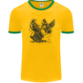 Hammer and Raven Vikings Mens Ringer T-Shirt Gold/Green