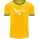 Viking Thor Odin Valhalla Norse Mythology Mens Ringer T-Shirt FotL Gold/Green