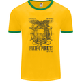 Pacific Pirates Sailing Sailor Boat Mens Ringer T-Shirt FotL Gold/Green