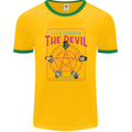 Let's Summon the Devil Ouija Board Demons Mens Ringer T-Shirt FotL Gold/Green