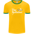 The Rodfather Funny Fishing Rod Father Mens Ringer T-Shirt FotL Gold/Green