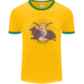 Taurus Star Sign Zodiac Astrological Mens Ringer T-Shirt Gold/Green