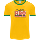 I Put the Pro In Procrastination Procrastinate Mens Ringer T-Shirt Gold/Green