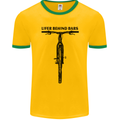 Lifer Behind Bars Funny Cycling Cyclist Mens Ringer T-Shirt FotL Gold/Green