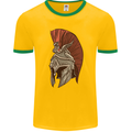 Roman Helmet Bodybuilding Gym Spartan Mens Ringer T-Shirt FotL Gold/Green