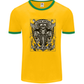 Live Free or Die Mens White Ringer T-Shirt Gold/Green