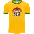 Show Me Your Kitties Funny Cat Kitten Mens Ringer T-Shirt FotL Gold/Green