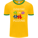 Every Day I'm Puzzling Autism Autistic ASD Mens Ringer T-Shirt FotL Gold/Green
