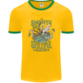 Skilful Sailor Kraken Sailing Octopus Mens Ringer T-Shirt FotL Gold/Green