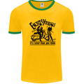 2Tone Enjoy Yourself 2 Tone SKA Music Mens White Ringer T-Shirt Gold/Green