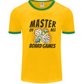 Master of All Board Games Mens Ringer T-Shirt Gold/Green