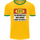 Funny Wheelie Motorbike Motocross MotoX Mens Ringer T-Shirt FotL Gold/Green