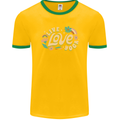 Live Love Yoga Mens Ringer T-Shirt FotL Gold/Green