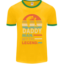 Daddy Man Myth Legend Funny Fathers Day Mens Ringer T-Shirt FotL Gold/Green