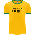 This Is How I Roll RPG Role Playing Games Mens White Ringer T-Shirt Gold/Green