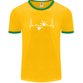 Lizard ECG Gekko Pulse Iguana Gecko Mens Ringer T-Shirt FotL Gold/Green