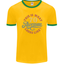 70th Birthday 70 Year Old Awesome Looks Like Mens Ringer T-Shirt FotL Gold/Green