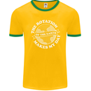 Earth Rotation Astronomy Planets Mens Ringer T-Shirt FotL Gold/Green