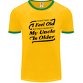 My Uncle is Older 30th 40th 50th Birthday Mens White Ringer T-Shirt Gold/Green