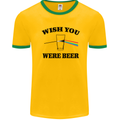 Wish You Were Beer St Patricks Day Alcohol Mens Ringer T-Shirt Gold/Green