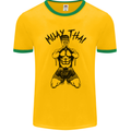 Muay Thai Fighter Mixed Martial Arts MMA Mens Ringer T-Shirt FotL Gold/Green